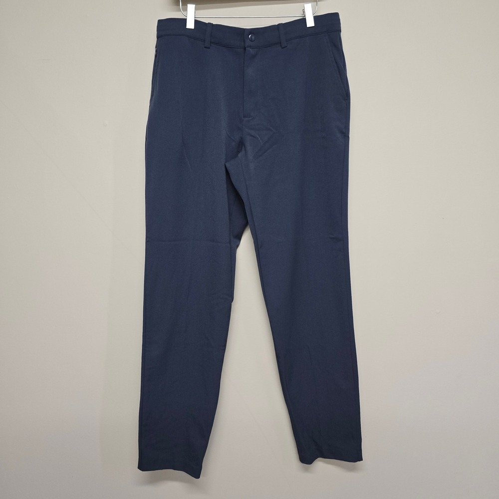 Quince Ultra-Stretch 24/7 Smart Chino Mens 32x32 Ocean Blue Rayon Blend Pant